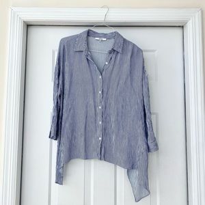 Blue & White Pinstripe Button Up